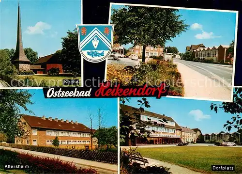 AK / Ansichtskarte Heikendorf Kirche Altersheim Dorfplatz Ostseebad Heikendorf