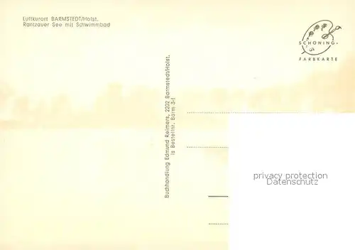 AK / Ansichtskarte Barmstedt Luftkurort Rantzauer See mit Schwimmbad Barmstedt