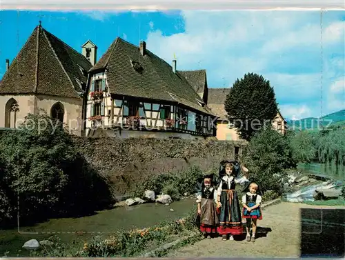 AK / Ansichtskarte Kaysersberg_Haut_Rhin Ville medievale d Alsace Costumes Wappen Krone Trachten Kaysersberg_Haut_Rhin