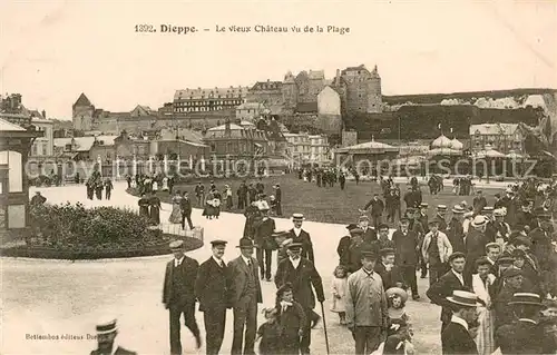AK / Ansichtskarte Dieppe_Seine Maritime Le vieux Chateau vu de la Plage Dieppe Seine Maritime