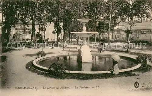 AK / Ansichtskarte Carcassonne Le Jardin des Plantes La Fontaine Carcassonne