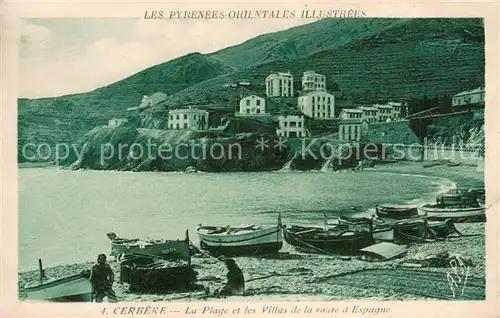 AK / Ansichtskarte Cerbere La Plage et les Villas de la route d Espagne Cerbere