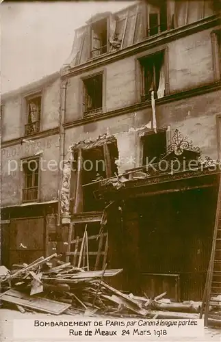 AK / Ansichtskarte Paris Rue de Meaux 24 apres bombardement Mars 1918 Paris