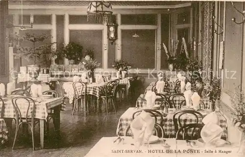 AK / Ansichtskarte Saint Servan_Ille et Vilaine Hotel de la Poste Salle a Manger Saint Servan