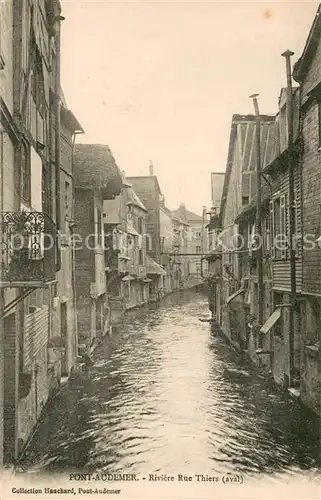 AK / Ansichtskarte Pont Audemer Riviere Rue Thiers Pont Audemer