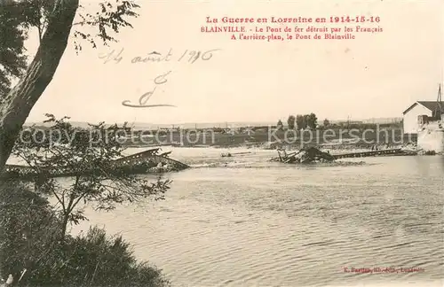 AK / Ansichtskarte Blainville sur Mer Le Pont de fer detruit par les Francais A larriere plan le Pont de Blainville Blainville sur Mer