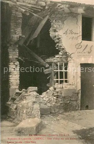 AK / Ansichtskarte Crevic Guerre 1914 15Effet dobus sur une Maison Crevic