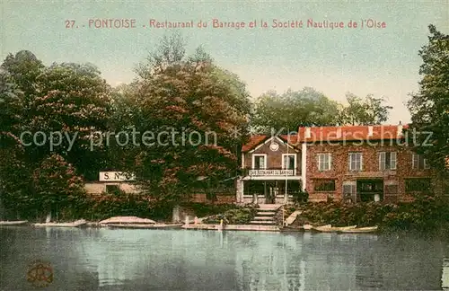 AK / Ansichtskarte Pontoise_Val d_Oise Restaurant du Barrage et la Societe Nautique de l Oise 