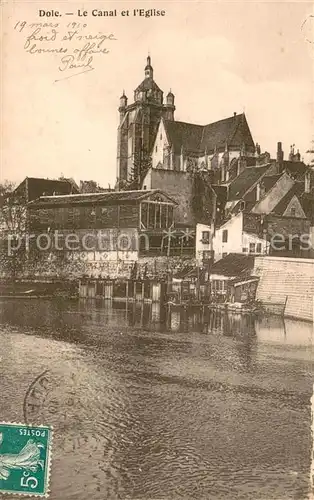 AK / Ansichtskarte Dole_Jura Le Canal et l Eglise Dole_Jura