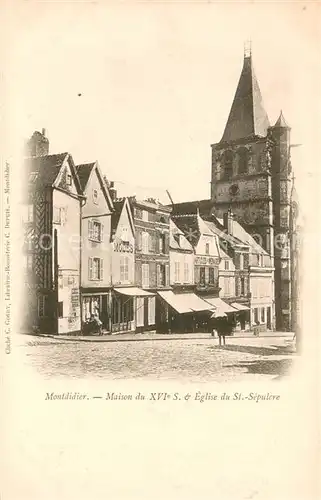 AK / Ansichtskarte Montdidier_Moselle La Maison et Eglise du St Sepulcre Montdidier_Moselle