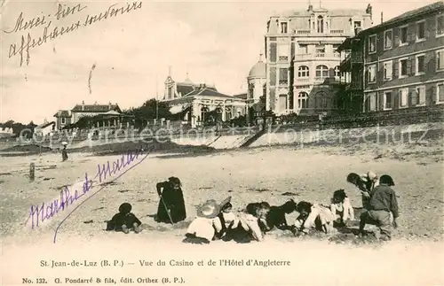 AK / Ansichtskarte Saint Jean de Luz Vue du Casino et de lHotel d Angleterre Saint Jean de Luz