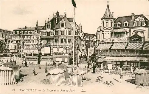 AK / Ansichtskarte Trouville Deauville La Plage et la Rue de Paris Trouville Deauville