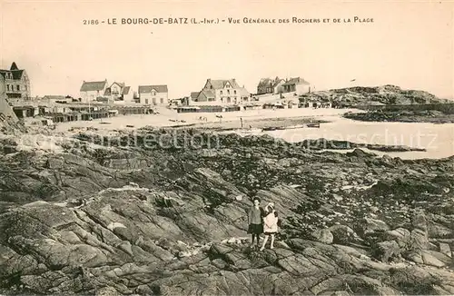 AK / Ansichtskarte Le_Bourg de Batz Vue generale des Rochers et de la Plage Le_Bourg de Batz