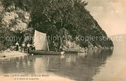 AK / Ansichtskarte Aix les Bains Le Lac du Bourget et la Grotte de Lamartine Aix les Bains