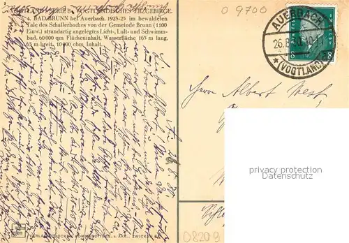 AK / Ansichtskarte Auerbach_Erzgebirge Bad Brunn Auerbach Erzgebirge