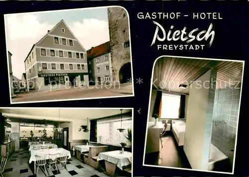 AK / Ansichtskarte Freystadt_Oberpfalz Gasthof Hotel Pietsch Gaststube Zimmer Freystadt_Oberpfalz