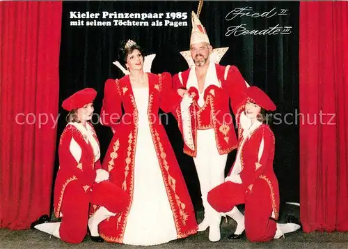 AK / Ansichtskarte Kiel Kieler Prinzenpaar 1985 mit seinen Toechtern als Pagen Kiel