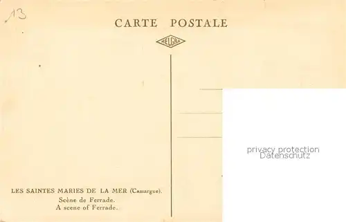 AK / Ansichtskarte Les_Saintes Maries de la Mer Scene de Ferrade Les