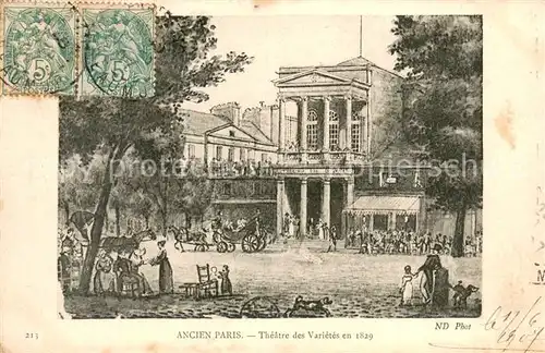AK / Ansichtskarte Ancien_Paris Theatre des Varietes en 1829 Dessin Kuenstlerkarte Ancien Paris