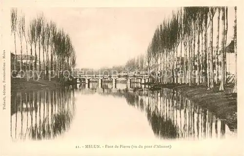 AK / Ansichtskarte Melun_Seine_et_Marne Pont de Pierre vu du Pont d Almont Melun_Seine_et_Marne