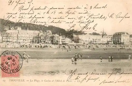 AK / Ansichtskarte Trouville sur Mer Plage Casino Hotel de Paris Trouville sur Mer