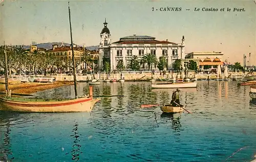 AK / Ansichtskarte Cannes_Alpes Maritimes Casino et le port Cannes Alpes Maritimes