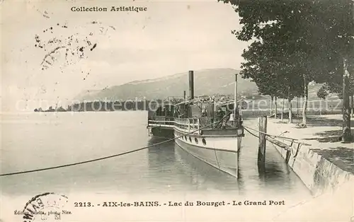 AK / Ansichtskarte Aix les Bains Lac du Bourget Grand Port Bateau Aix les Bains