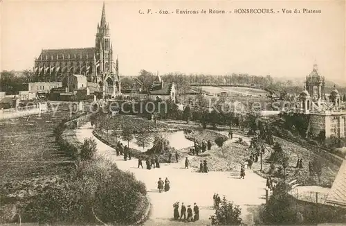 AK / Ansichtskarte Bonsecours_France Vue du plateau Eglise Bonsecours France