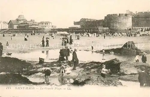 AK / Ansichtskarte Saint Malo_Ille et Vilaine_Bretagne Grande Plage Saint Malo_Ille et Vilaine