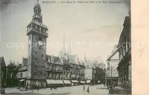 AK / Ansichtskarte Moulins_Allier La Place de lHotel de Ville et la Tour Jacquemart Moulins Allier