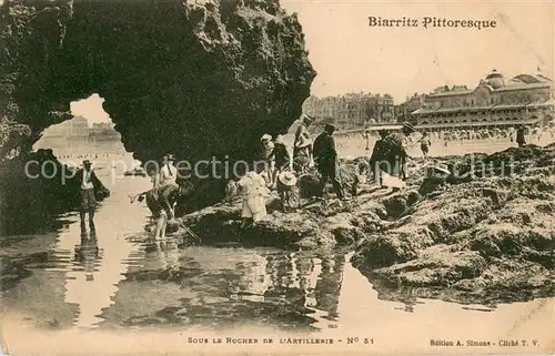 AK / Ansichtskarte Biarritz_Pyrenees_Atlantiques Sous le Rocher de l Artillerie Biarritz_Pyrenees