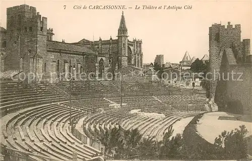 AK / Ansichtskarte Carcassonne Le Theatre et l antique cite Carcassonne