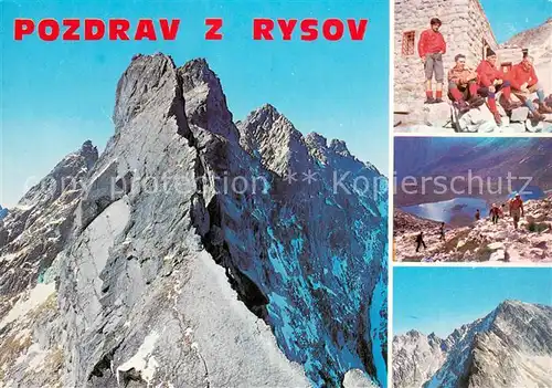 AK / Ansichtskarte Rysov_Rysy_Tatry Gebirgspanorama Hohe Tatra Bergwandern Bergsee 