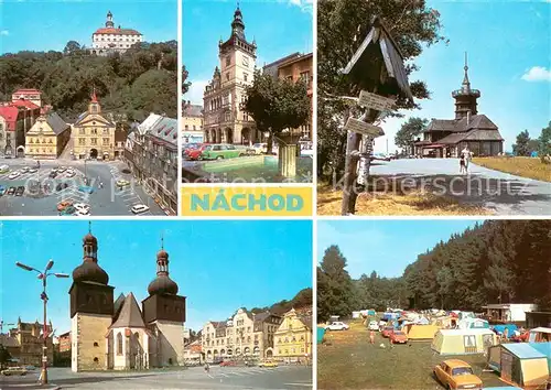 AK / Ansichtskarte Nachod_Tschechien Schloss Rathaus Baude Platz Kirche Campingplatz Nachod Tschechien