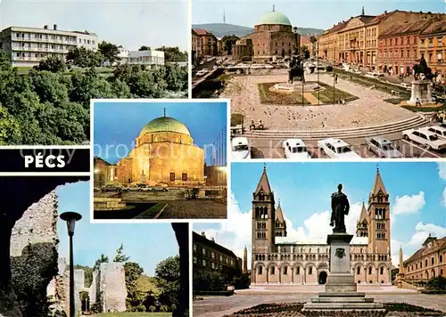 AK / Ansichtskarte Pecs Motive Innenstadt Burgruine Platz Denkmal Pecs