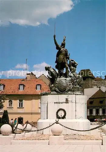 AK / Ansichtskarte Eger_Cheb_Tschechien Istvan Dobo Platz Denkmal 