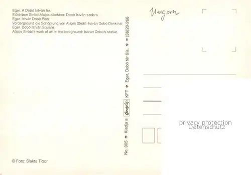 AK / Ansichtskarte Eger_Cheb_Tschechien Istvan Dobo Platz Denkmal 