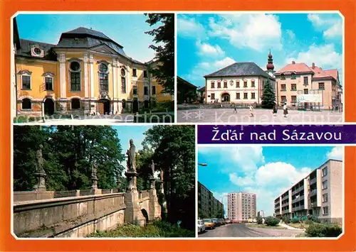 AK / Ansichtskarte Zdar_nad_Sazavou_Saar Zamek Muzeum Namesti Galerie Sidliste Prednadrazi Zdar_nad_Sazavou_Saar