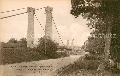 AK / Ansichtskarte Gray_Haute_Saone Le Pont Suspendu Gray_Haute_Saone