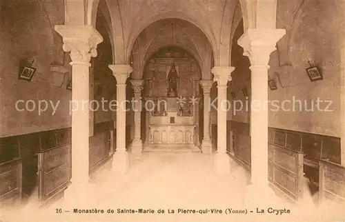 AK / Ansichtskarte La_Pierre qui Vire Monastere de Sainte Marie La Crypte La_Pierre qui Vire