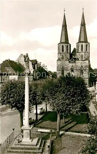 AK / Ansichtskarte Duderstadt St Cyriakuskirche und Mariensaeule Duderstadt
