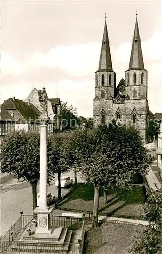 AK / Ansichtskarte Duderstadt St Cyriakuskirche und Mariensaeule Duderstadt