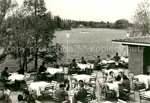 AK / Ansichtskarte Bukarest Restaurant Pescarus Terrasse Heraestraeu See Bukarest