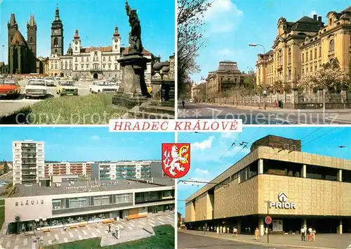 AK / Ansichtskarte Hradec_Kralove_Kralovehradecko Motive Innenstadt Altstadt Rathaus Denkmal Moderne Architektur 