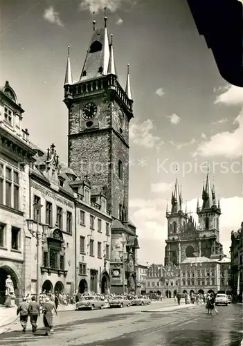 AK / Ansichtskarte Praha_Prahy_Prague Altstaedter Rathaus Teyn Kirche Praha_Prahy_Prague