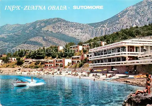 AK / Ansichtskarte Sutomore_Dalmatien Hotel Strand Berge Sutomore Dalmatien