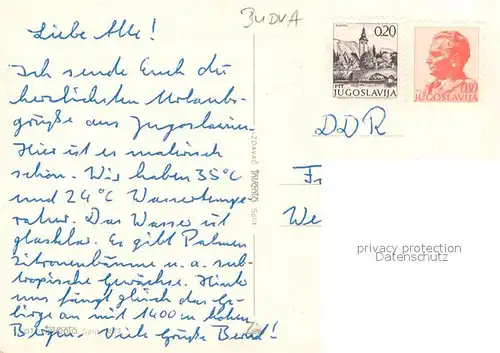 AK / Ansichtskarte Budva Panorama Strand Kueste Budva