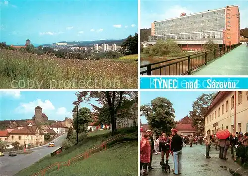 AK / Ansichtskarte Tynec_nad_Sazavou Panorama Zentrum Schloss Geschichte Prager Marsch Tynec_nad_Sazavou