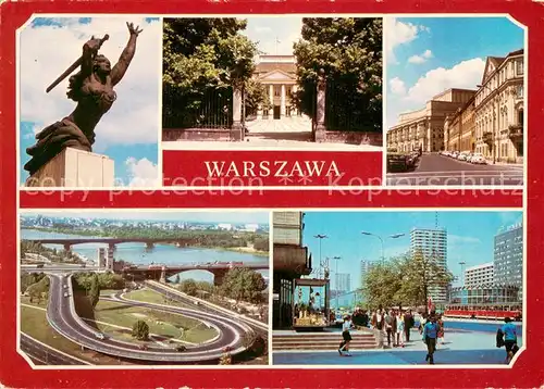 AK / Ansichtskarte Warszawa Denkmal Motive Innenstadt Theater Stadtautobahnen Warszawa