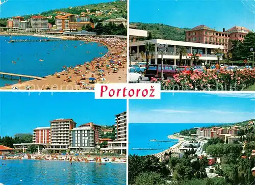 AK / Ansichtskarte Portoroz Hotel Kuestenpanorama Strand Portoroz
